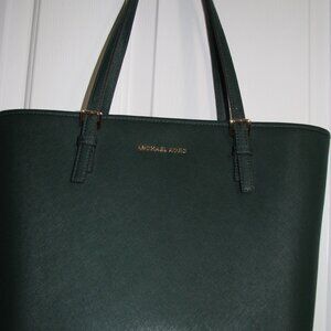 Michal Kors Tote -  Green Leather